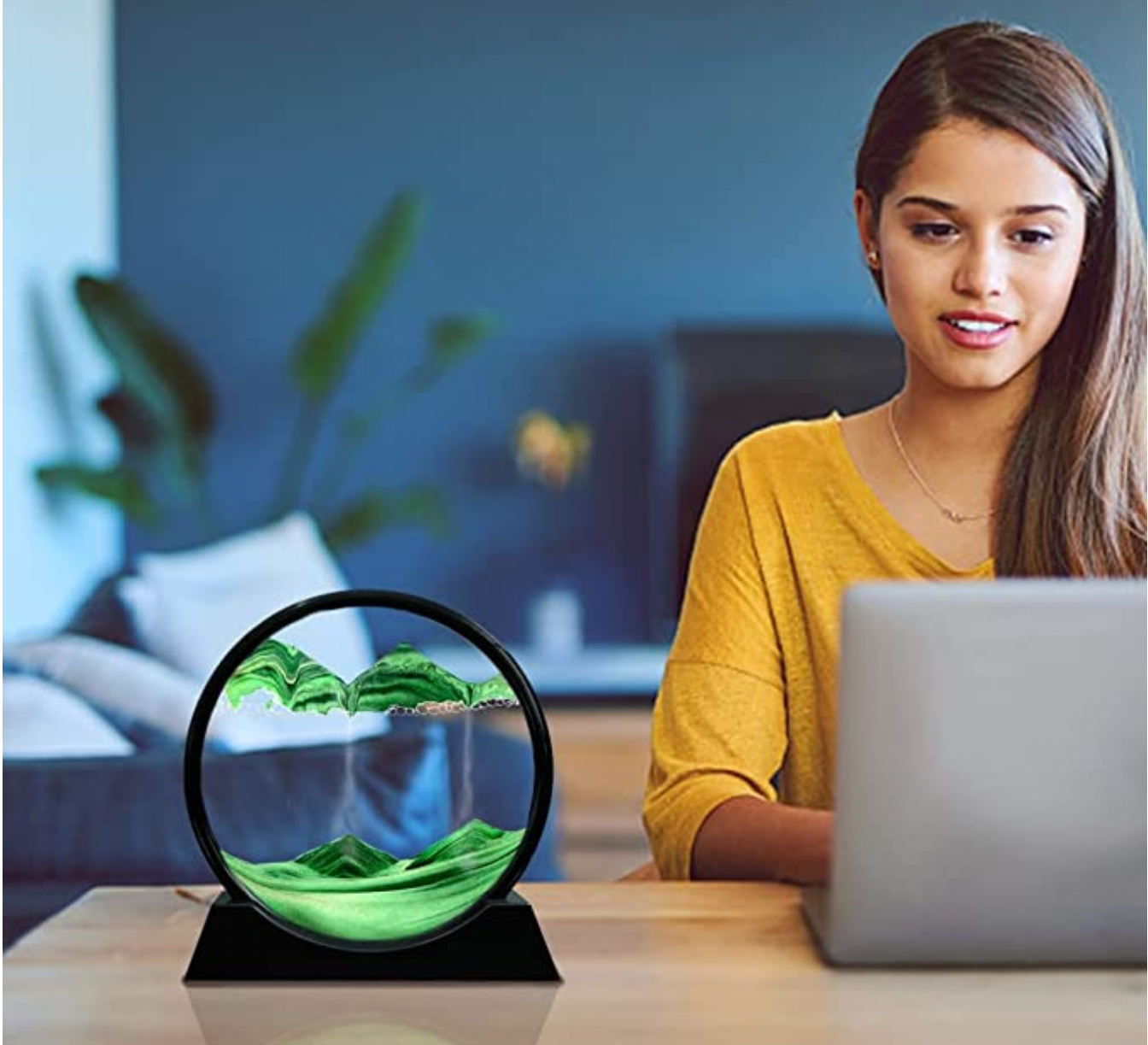 Green Creative 3D Glass SandScape
